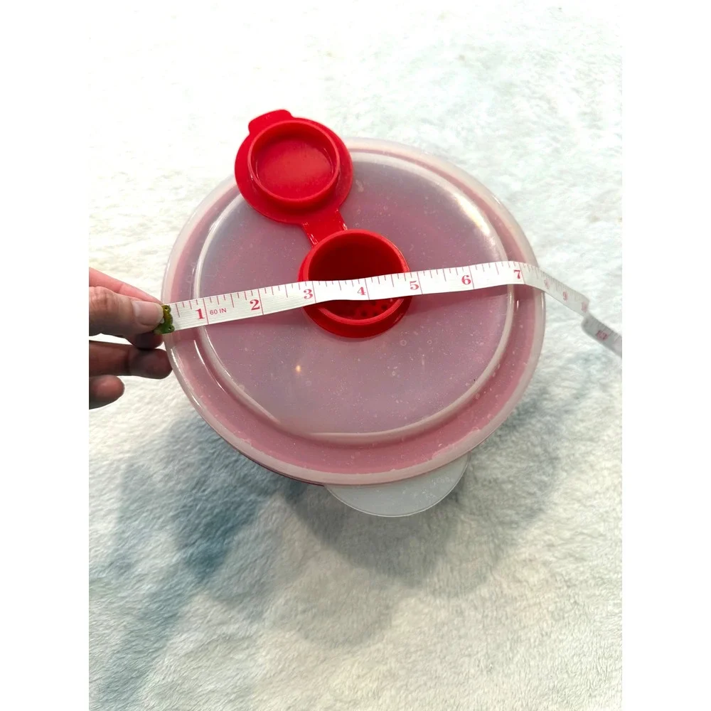 Pampered Chef Microwave Popcorn Maker Red Silicone Collapsible Bowl 1569